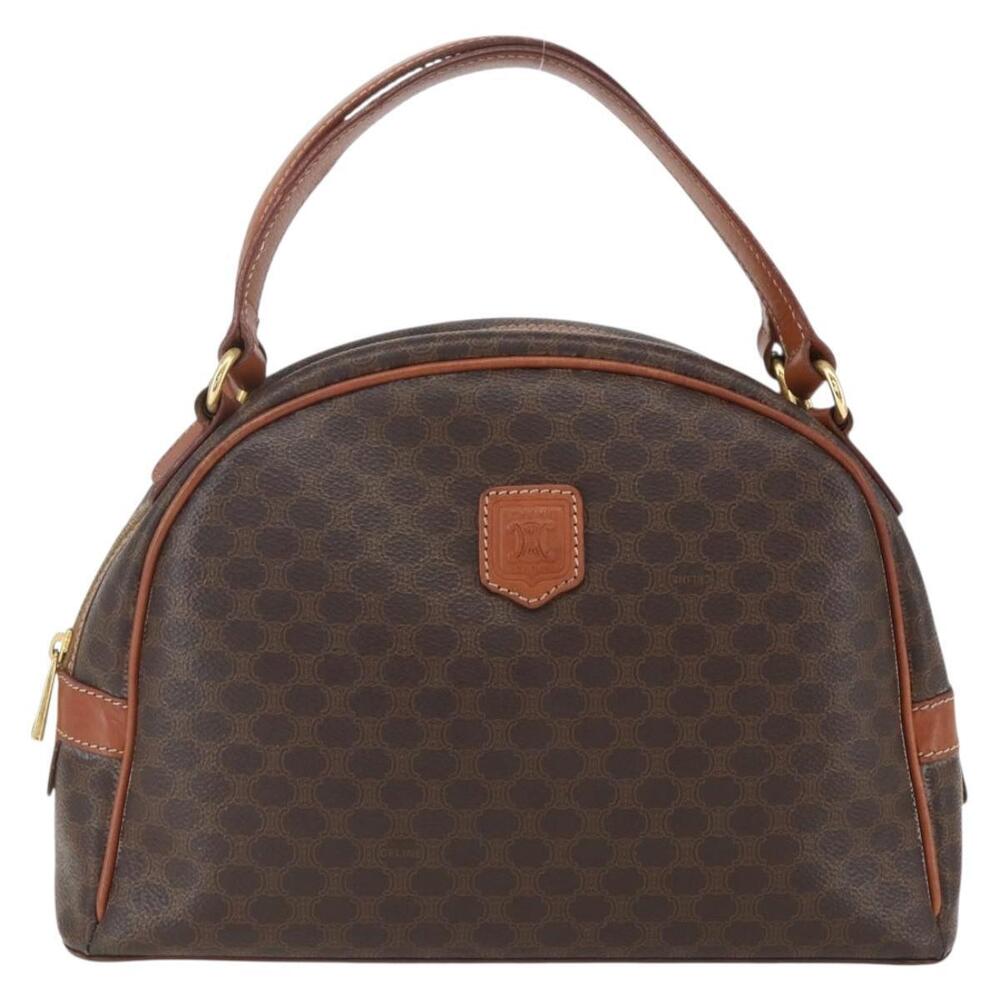 CELINE Macadam Canvas Hand Bag PVC Leather Brown Gold Auth 158983 - Picture 13 of 16